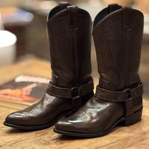 Frye Brown Leather Combat & Moto Boots